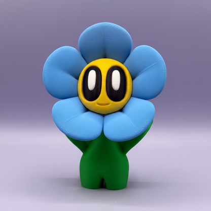 Blaue Blob-Blume mit Lavendelhintergrund