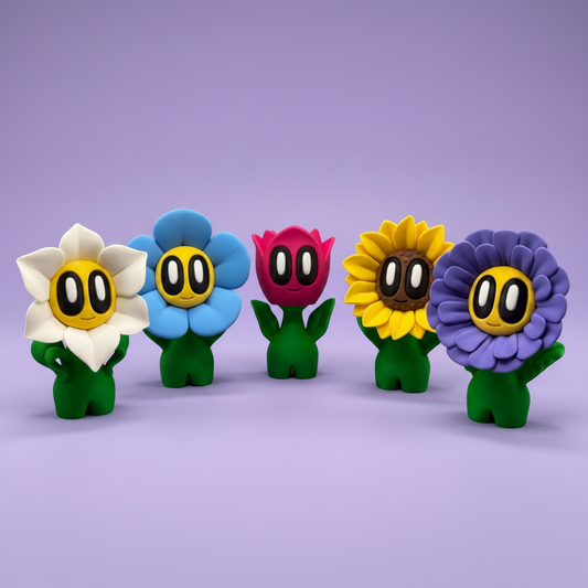 Blob-Blumen mit einheitlichem Hintergrund