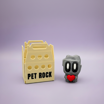 Pet Rock Box mit Blob Rock mit rotem Herz