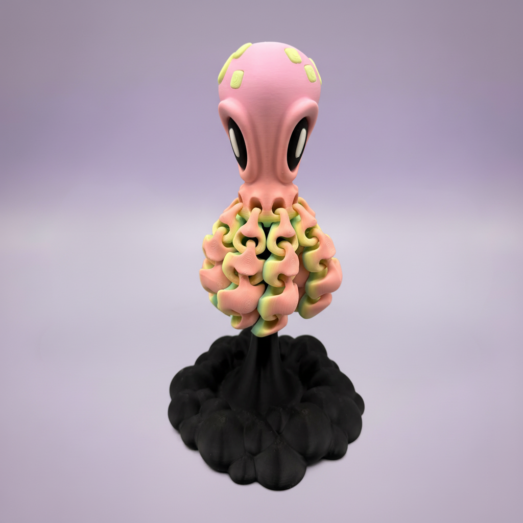 Pink Oktopus stehend – Lavendel