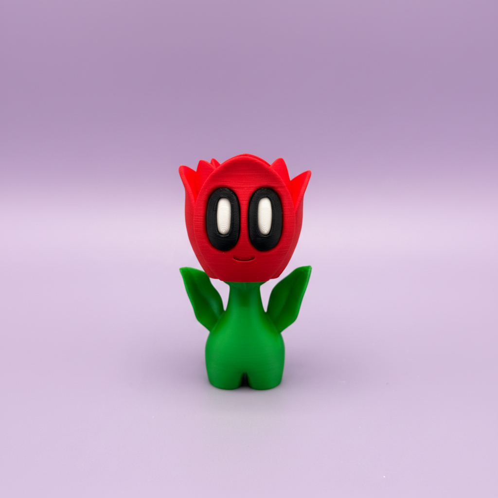Rote Tulpe mit Lavendelhintergrund