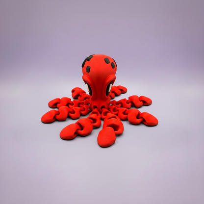 Roter Oktopus liegend – Lavendel